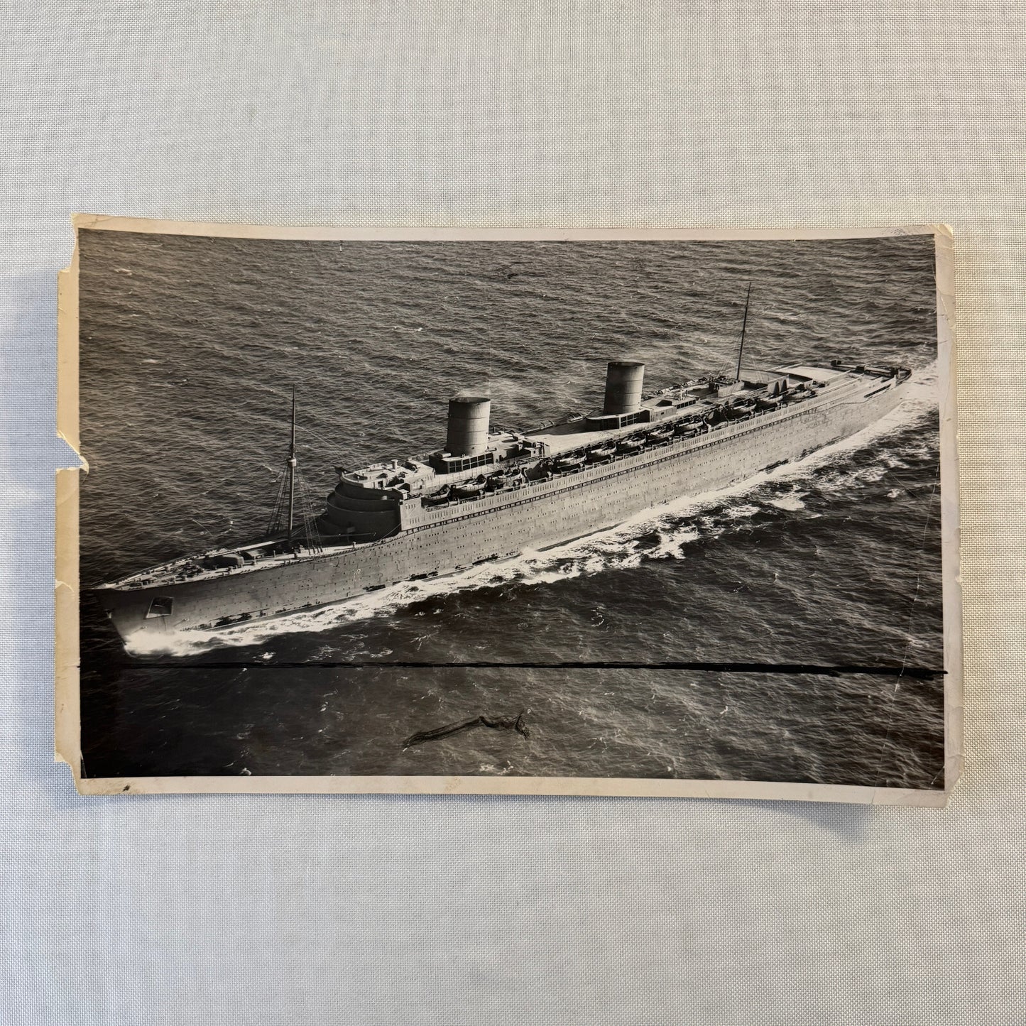 Vintage Ship Boat Photo Photograph Print Queen Elizabeth 1940