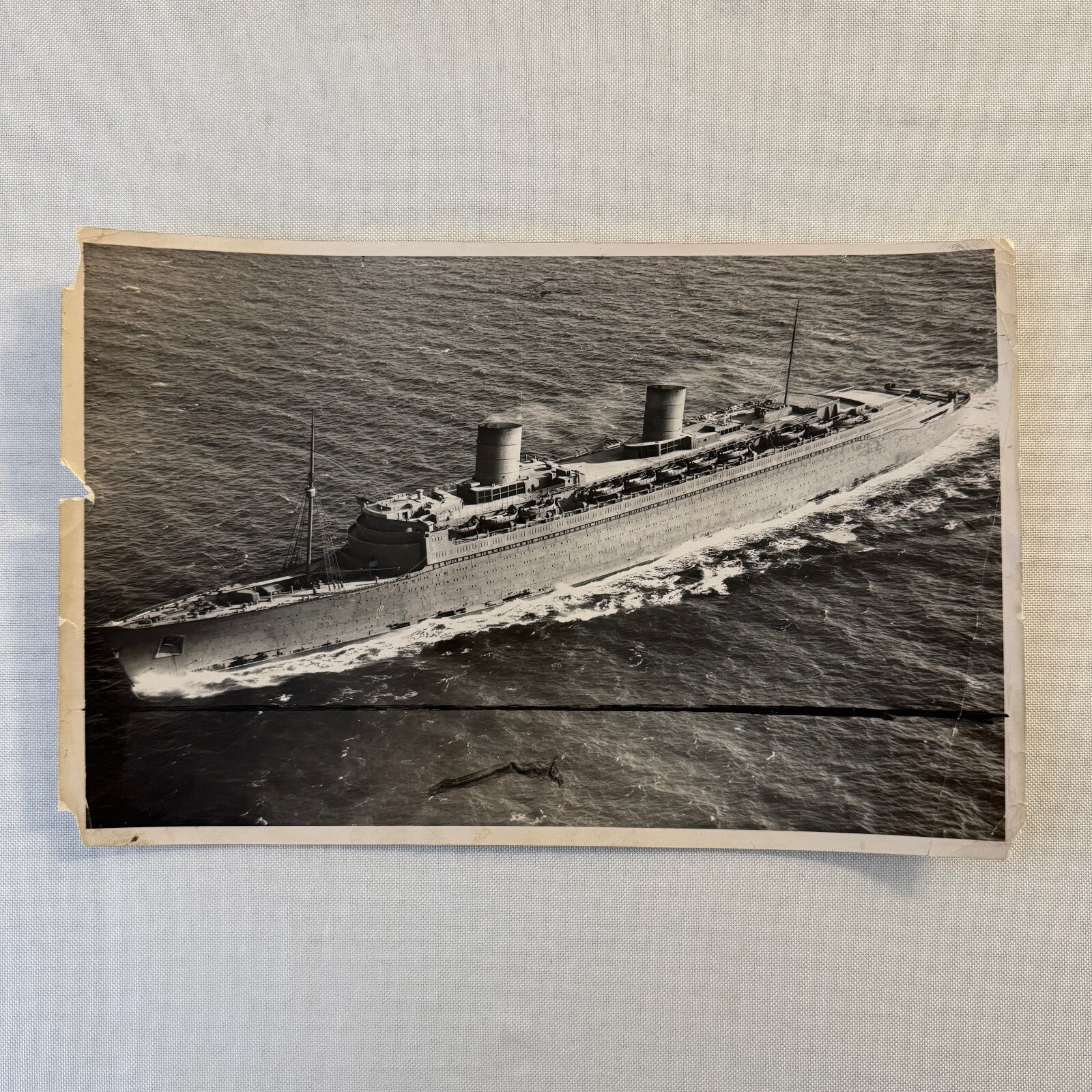 Vintage Ship Boat Photo Photograph Print Queen Elizabeth 1940