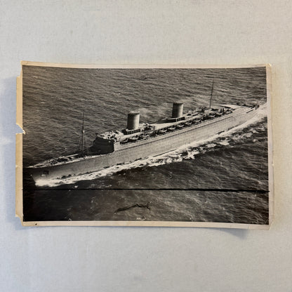 Vintage Ship Boat Photo Photograph Print Queen Elizabeth 1940