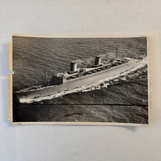 Vintage Ship Boat Photo Photograph Print Queen Elizabeth 1940