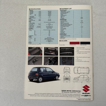 Suzuki Alto Car Press Kit Brochure Catalog Photos European