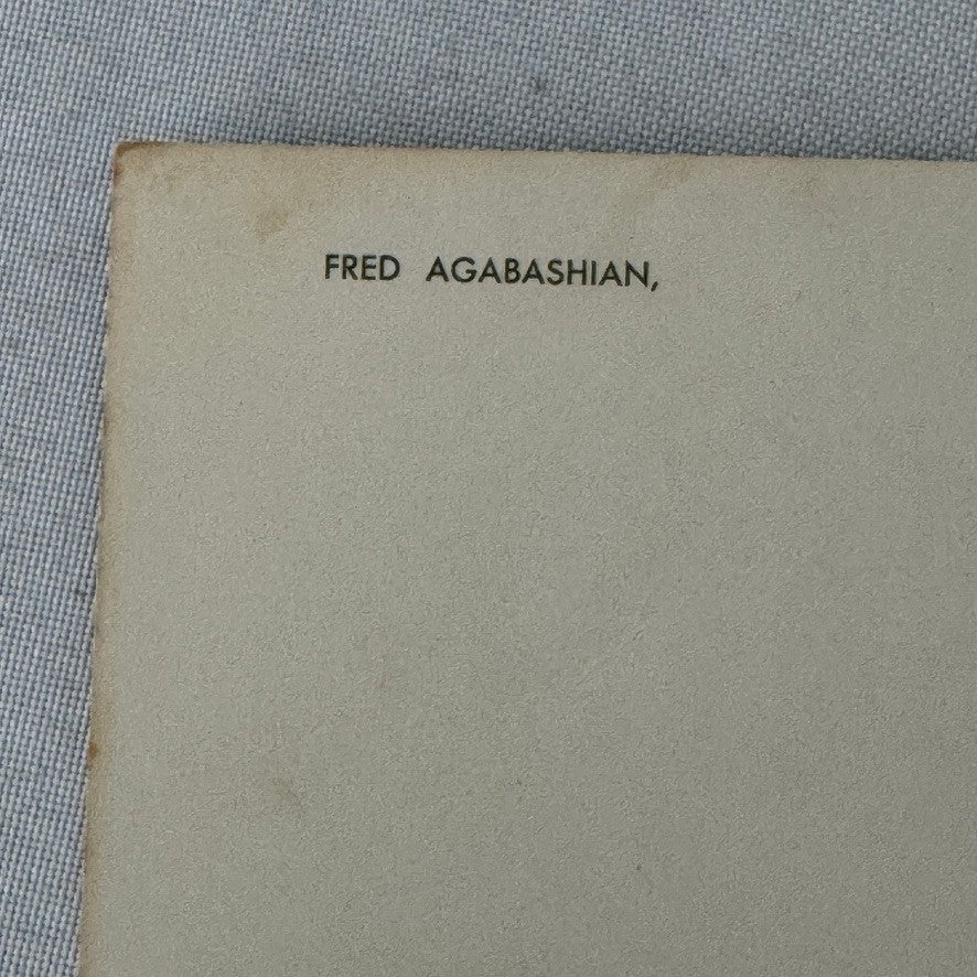 Vintage Indy Racing Postcard Fred Agbashian Motorport Driver Post Card