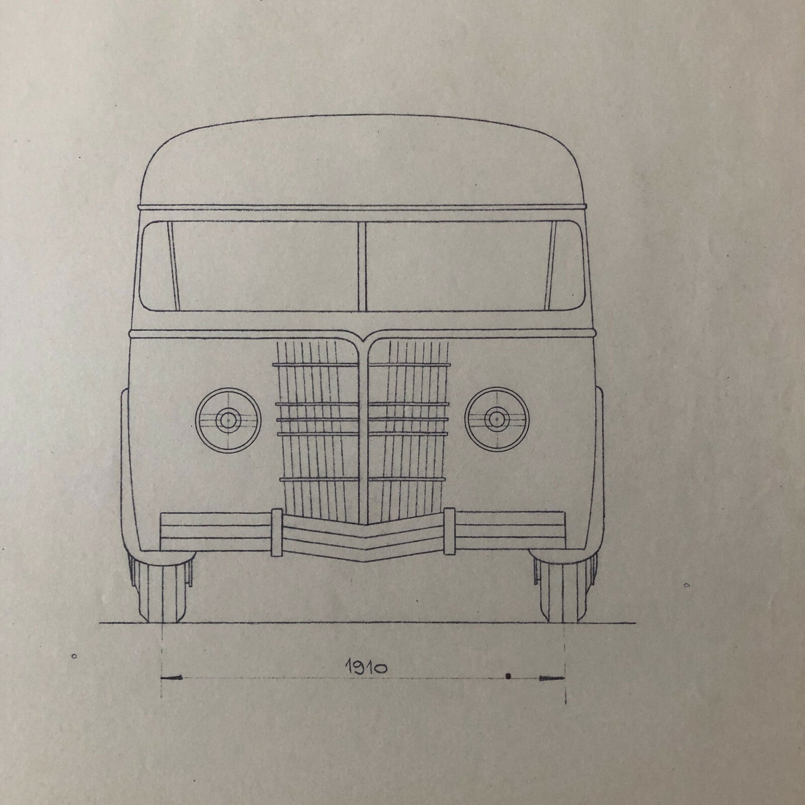 1936 Coachbuilder Bus Design Blueprint Rendering Blue Print Coach Bus Truck