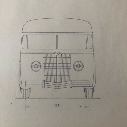 1936 Coachbuilder Bus Design Blueprint Rendering Blue Print Coach Bus Truck
