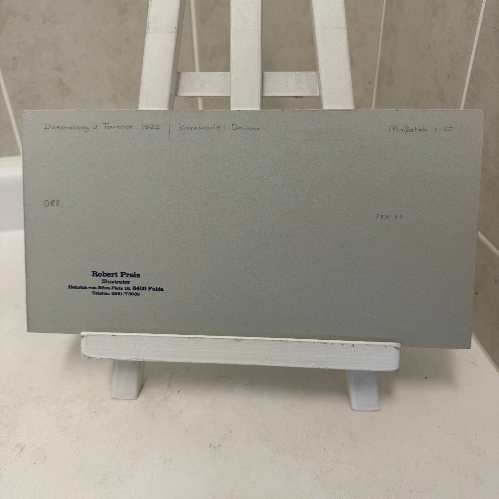 1932 Duesenberg Model J by Coachbuilder Derham Car Illustration Art Drawing