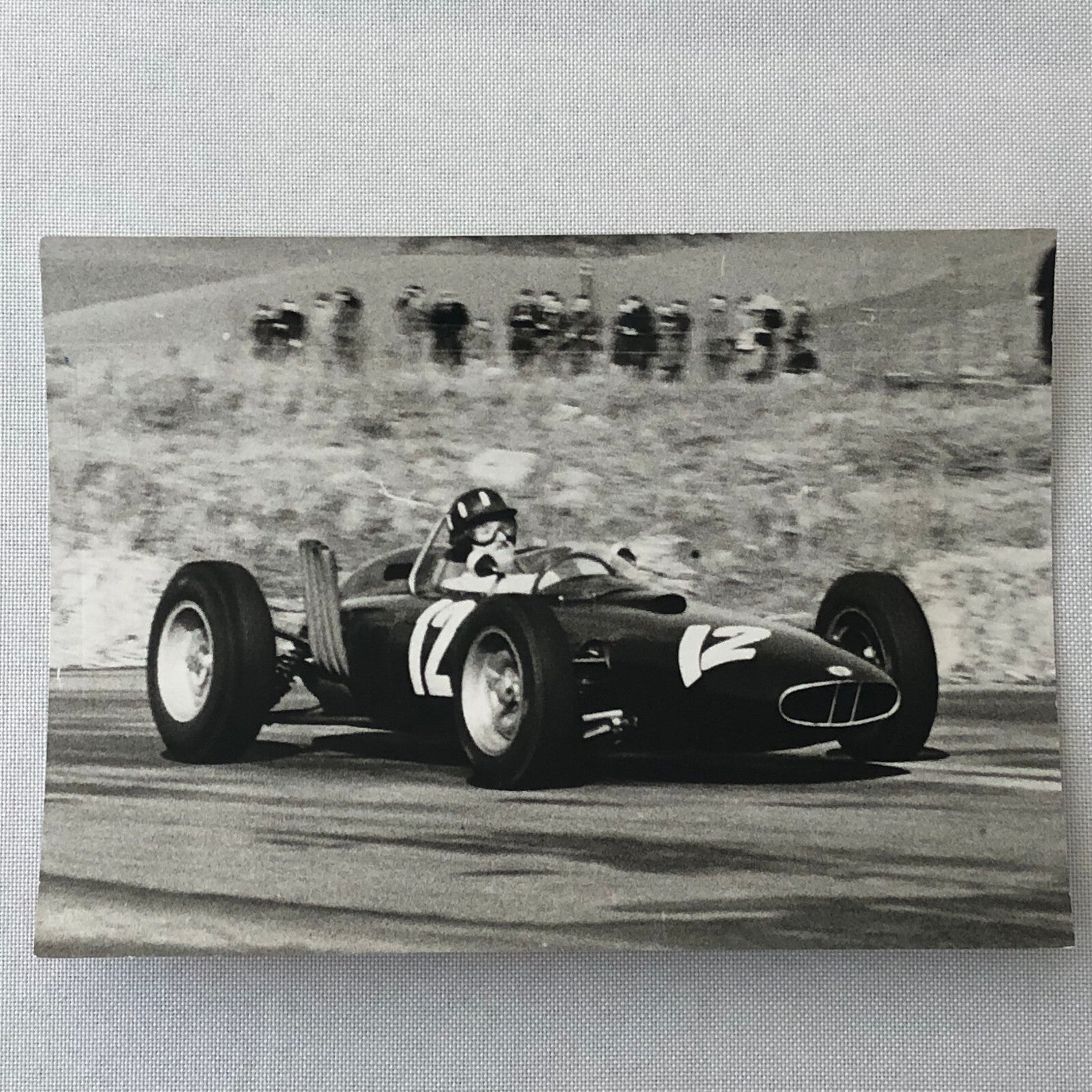 Vintage Racing Car Press Photo Photograph Graham Hill BRM P57 Car 1962