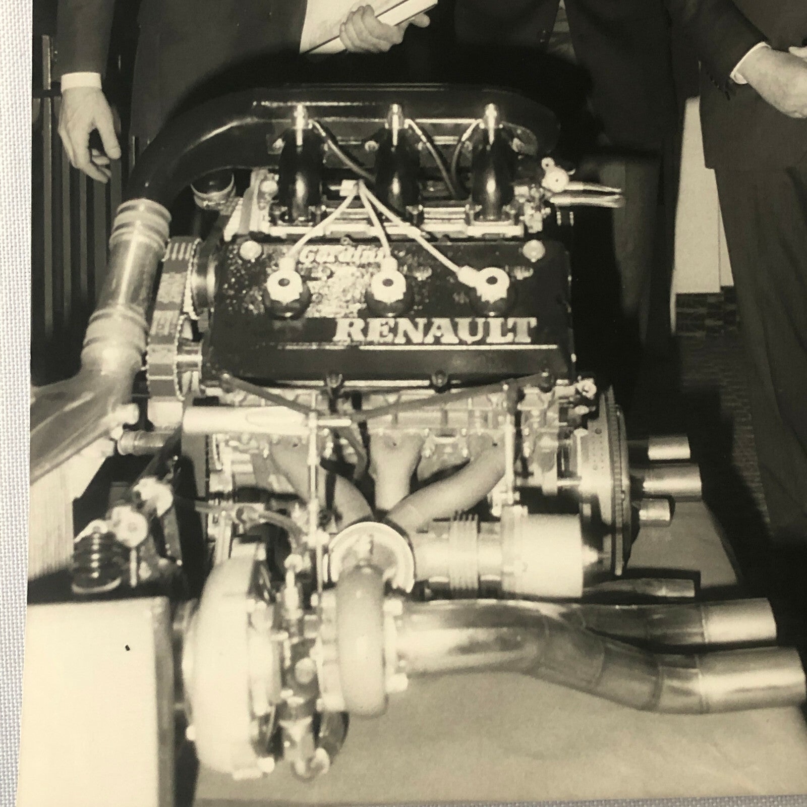 Renault Racing Press Photo Photograph Juan Manuel Fangio Patrick Tambay + 