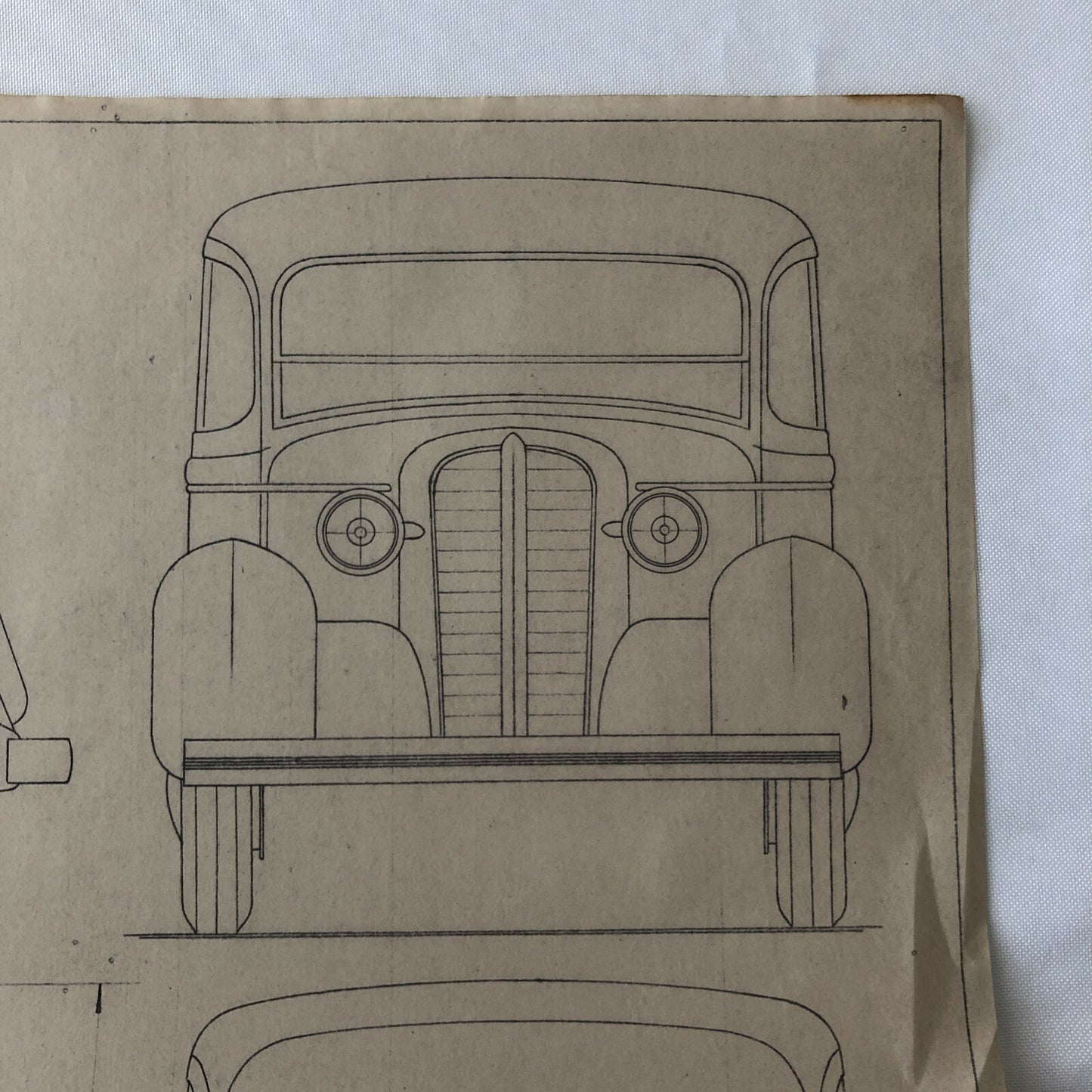 1937 Coachbuilder Car Design Blueprint Rendering Blue Print Dodge / Plymouth