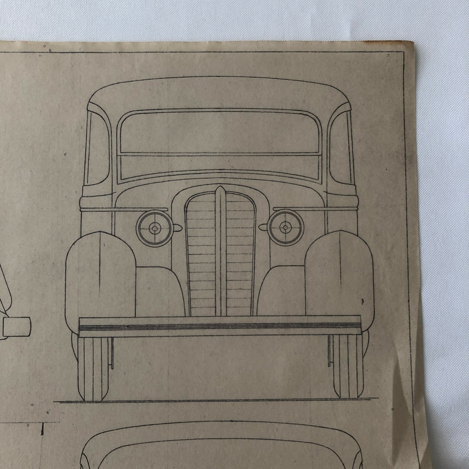 1937 Coachbuilder Car Design Blueprint Rendering Blue Print Dodge / Plymouth