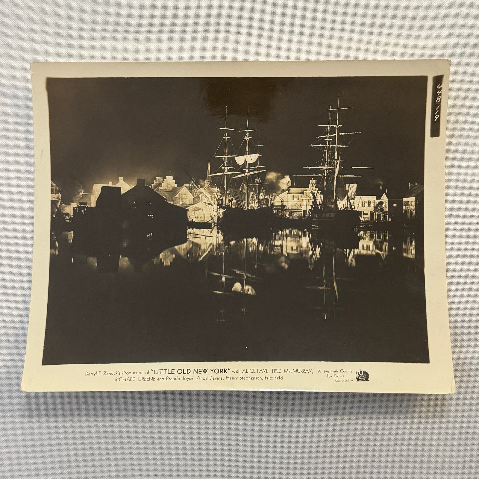 Little Old New York Movie Film Press Photo Photograph Alice Fay Fred MacMurray