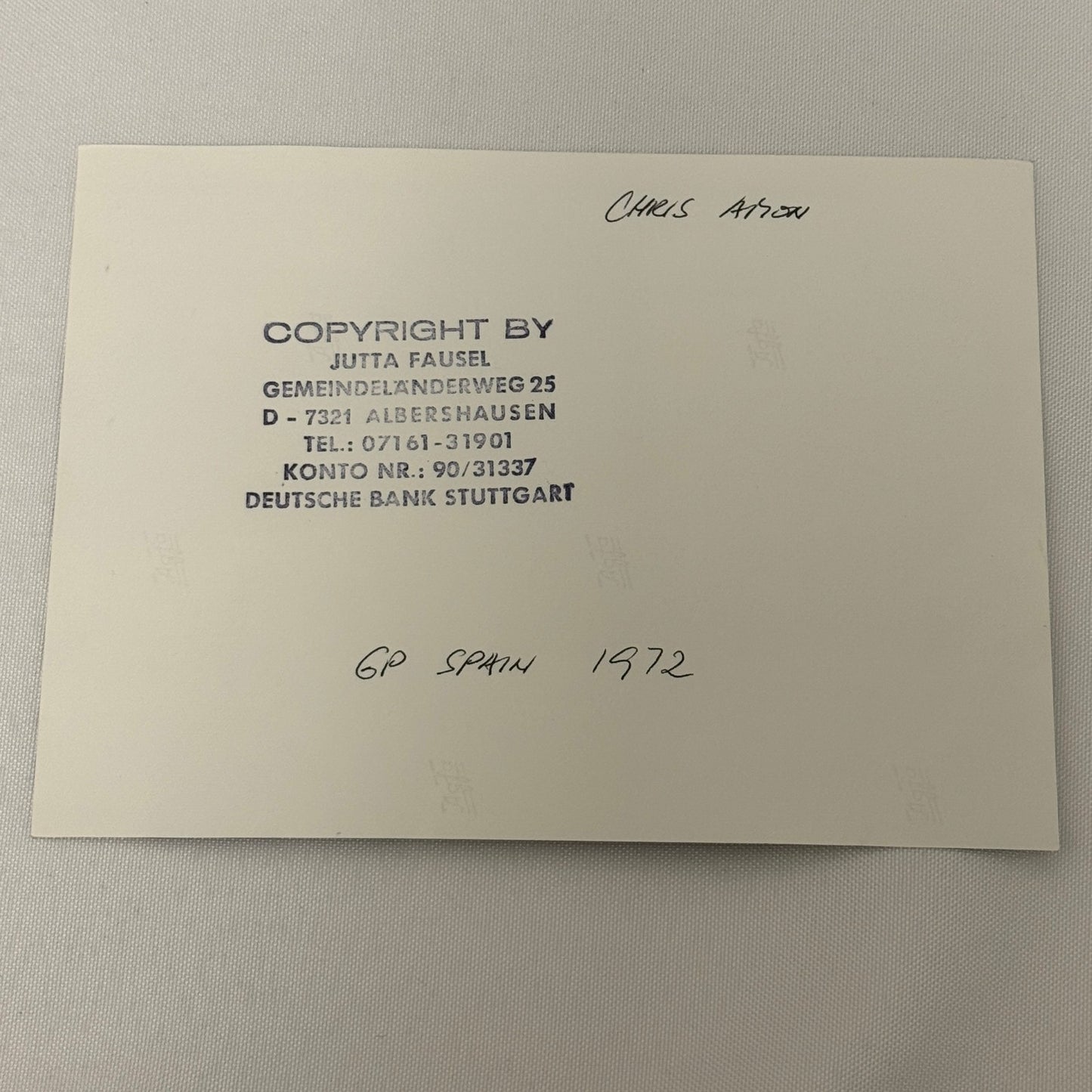 Vintage Racing Photo Chris Amon 1972 Spanish Grand Prix Race Motorsport