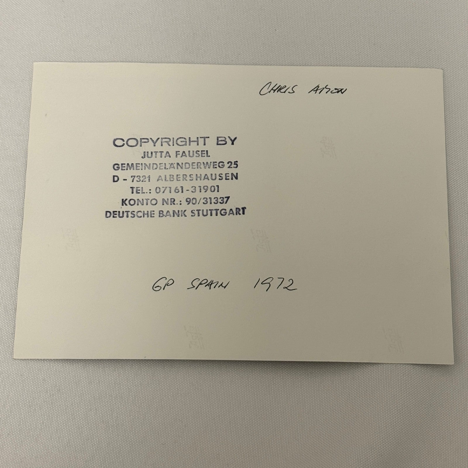 Vintage Racing Photo Chris Amon 1972 Spanish Grand Prix Race Motorsport