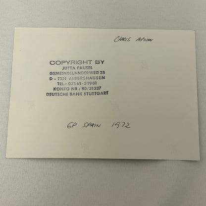 Vintage Racing Photo Chris Amon 1972 Spanish Grand Prix Race Motorsport