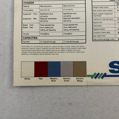 1986 Suzuki Forsa Car Sales Brochure Catalog 3 Door Forsa V 5 Door