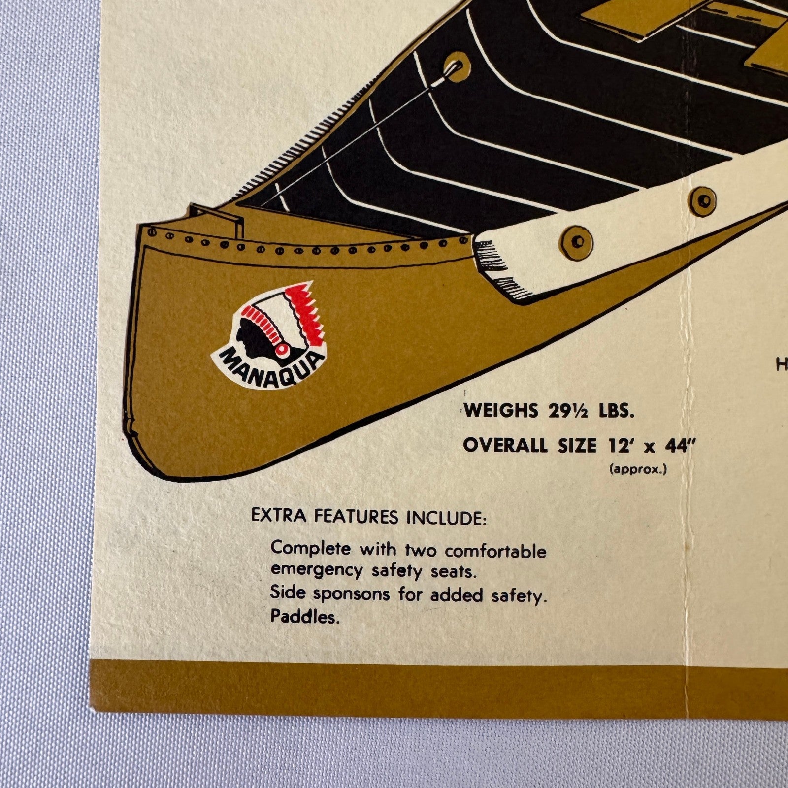 Vintage Manaqua Canoe Boat Advertising Brochure Catalog