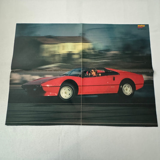 Ferrari 308 GT Spider Car Poster Magazine Insert GERMAN Text