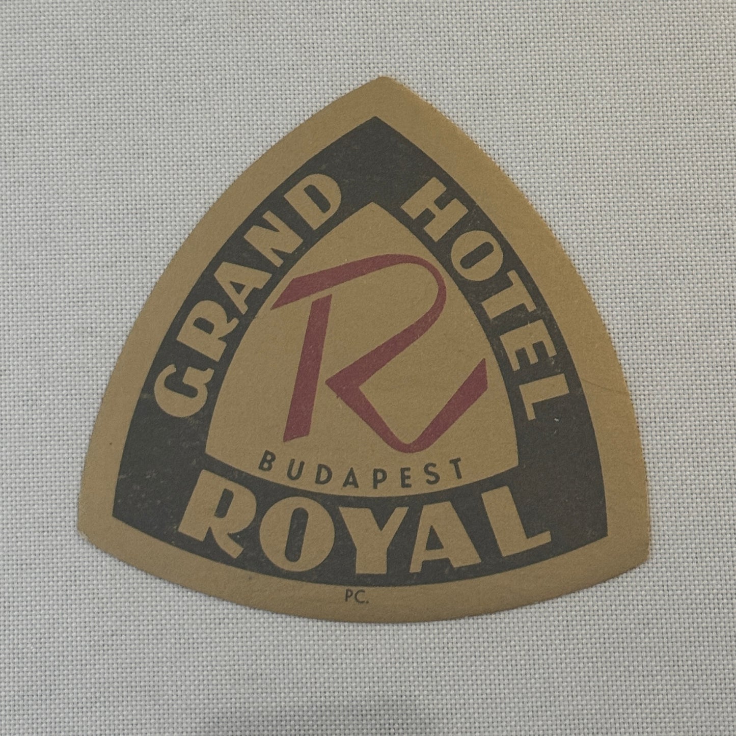 Vintage Hotel Travel Luggage Label Grand Hotel Royal Budapest Hungary