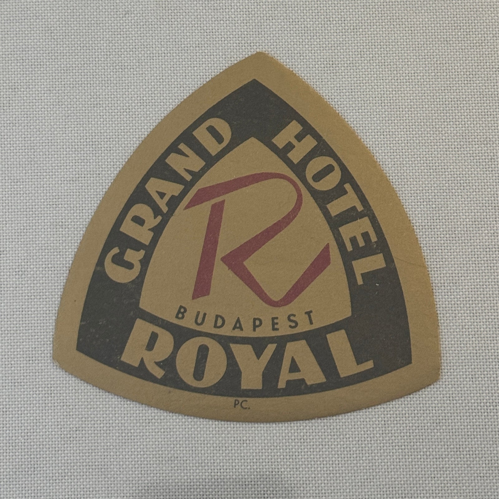 Vintage Hotel Travel Luggage Label Grand Hotel Royal Budapest Hungary