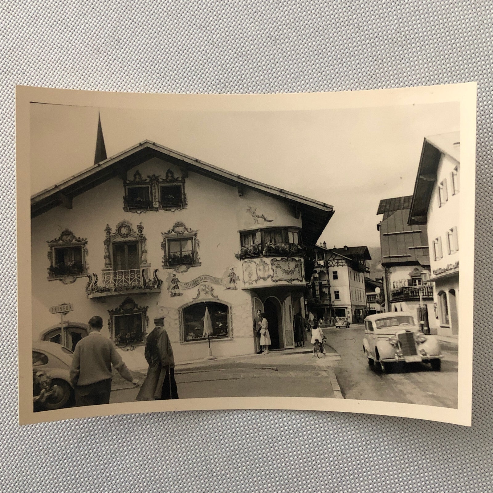 Vintage Photo Photograph Snapshot Street Mercedes Car Autombile AL22SM2
