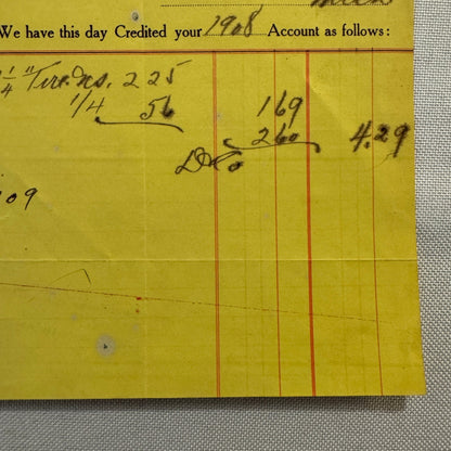 1908 John Deere Plow Company Antique Document Receipt Invoice Farm Equipment