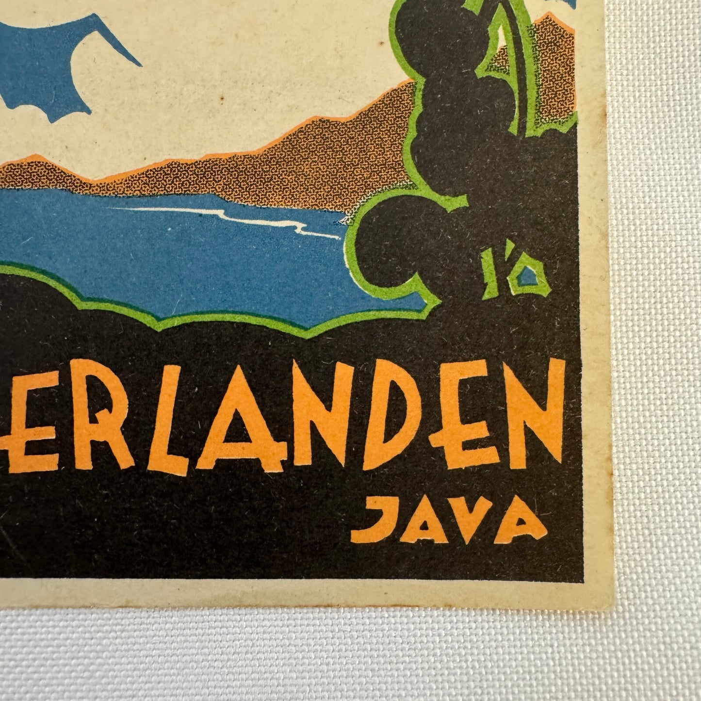 Vintage Travel Luggage Label Hotel Der Nederlanden Batavia Java Indonesia