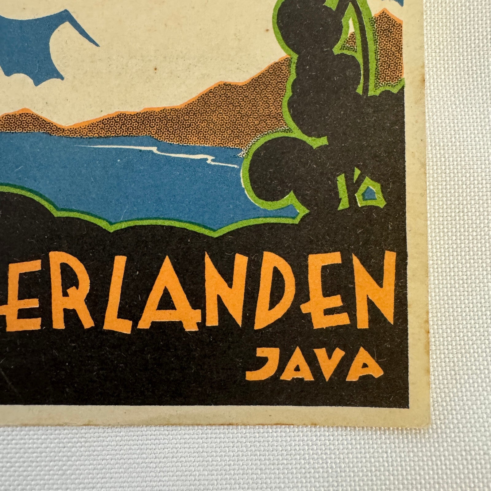 Vintage Travel Luggage Label Hotel Der Nederlanden Batavia Java Indonesia