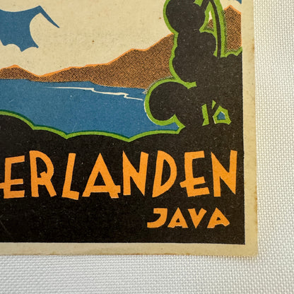 Vintage Travel Luggage Label Hotel Der Nederlanden Batavia Java Indonesia