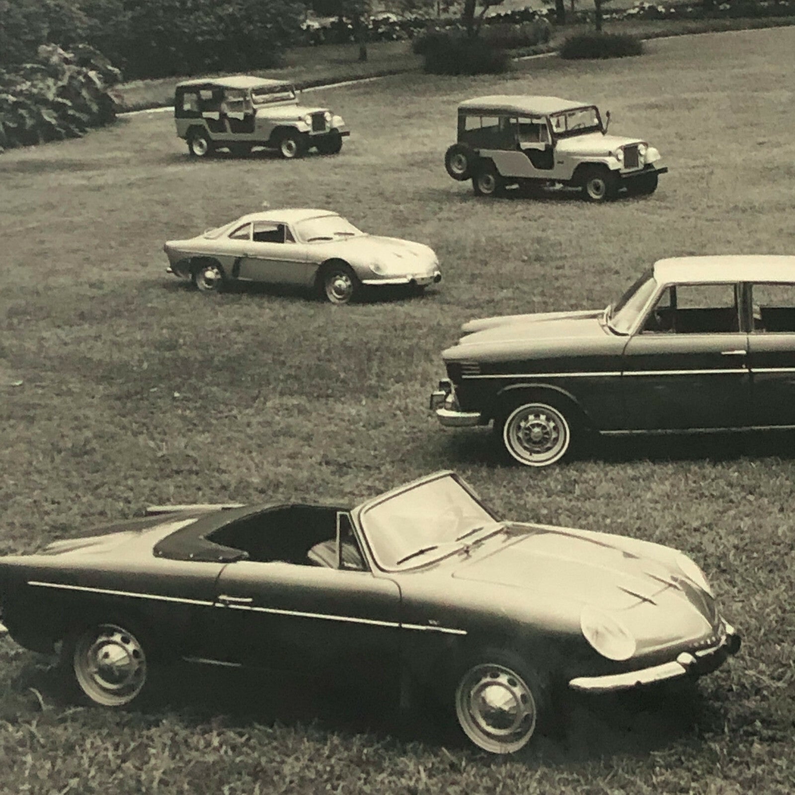 Vintage Car & Truck Photo Photograph - Jeep & Renault Alpine CJ Pickup Gordini +