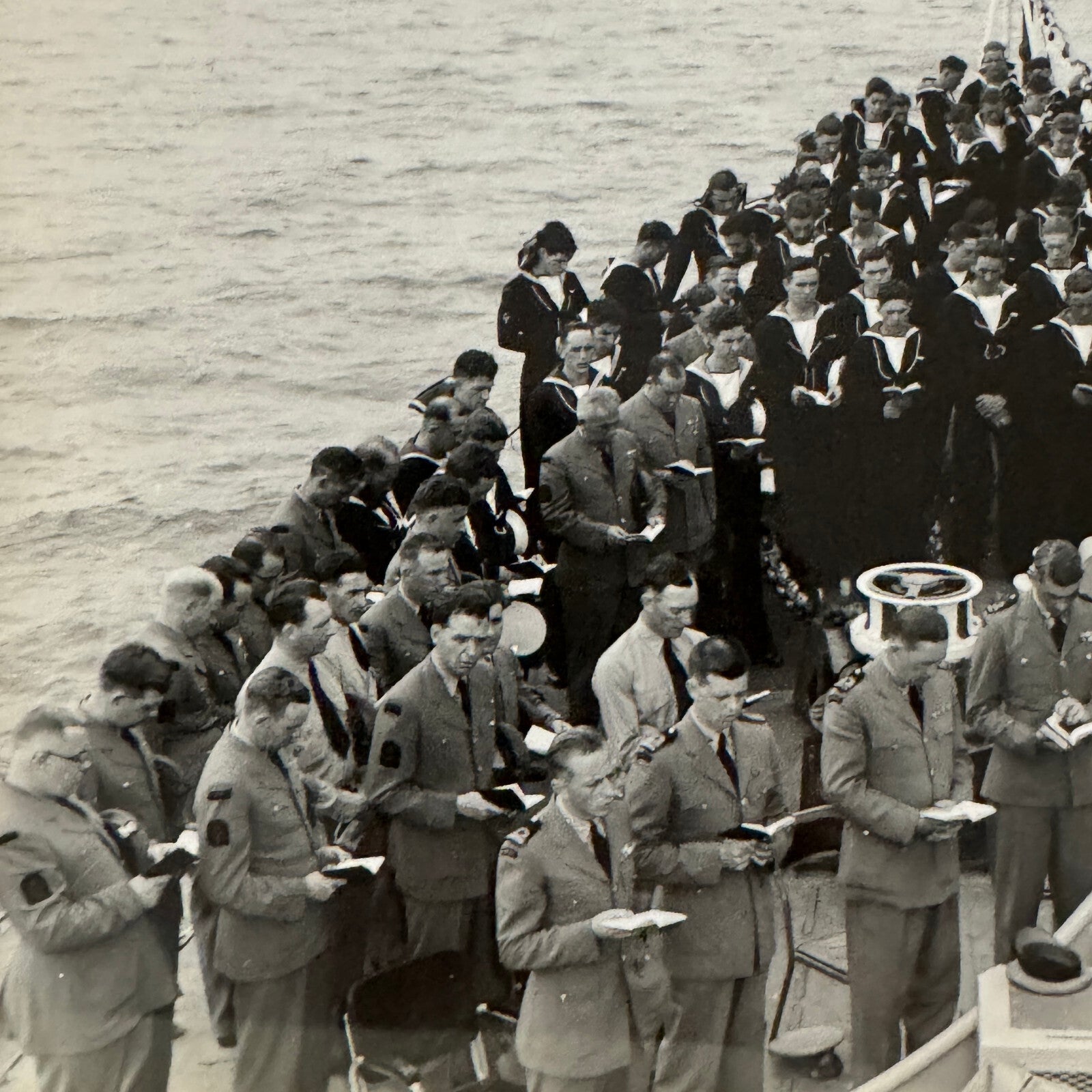 Royal Canadian Navy HMCS Crusader Military Ship Boat Destroyer 1954 Crew