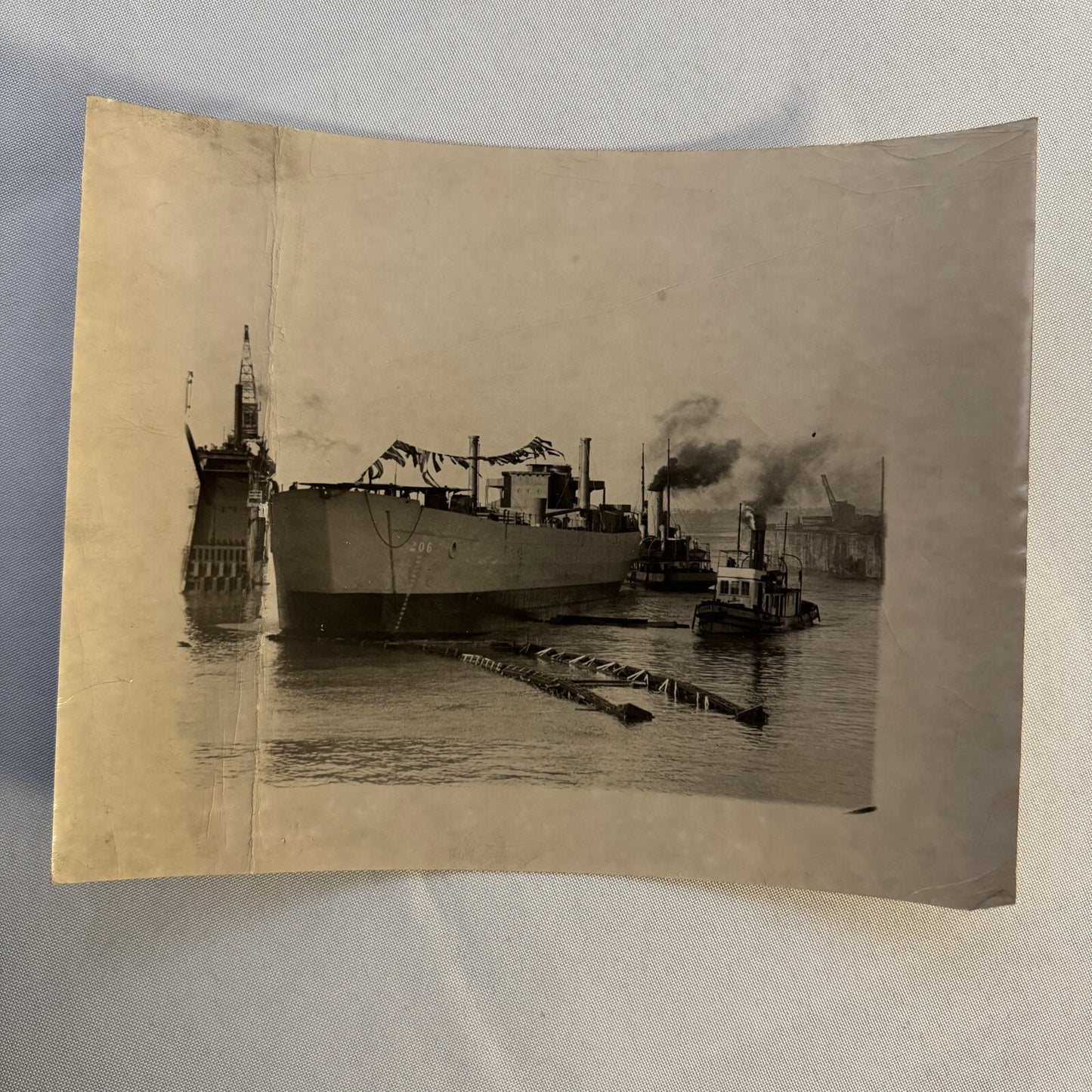 Vintage 1945 Canadian Navy Military Boat Ship Photo Photograph
