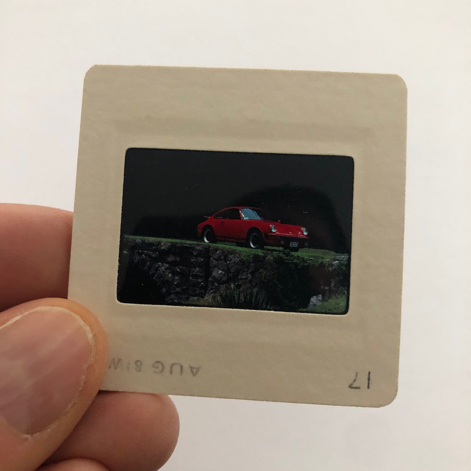 Porsche 911 Car 35mm Photo Slide Vintage 1981