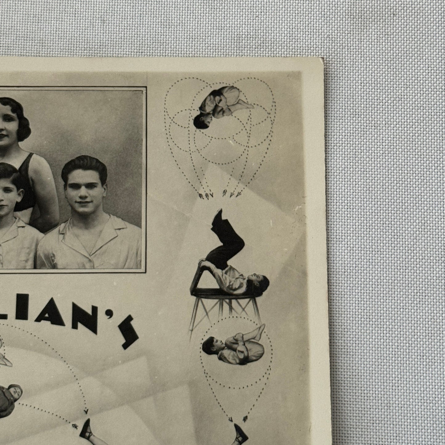 Vintage Circus Acrobat Tumbling Act Photo Photograph 1938 The Yulians