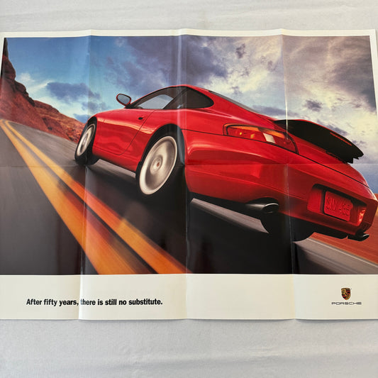 1998 Porsche Poster Sales Brochure Catalog Boxster 911 Carrera Cabriolet Coupe