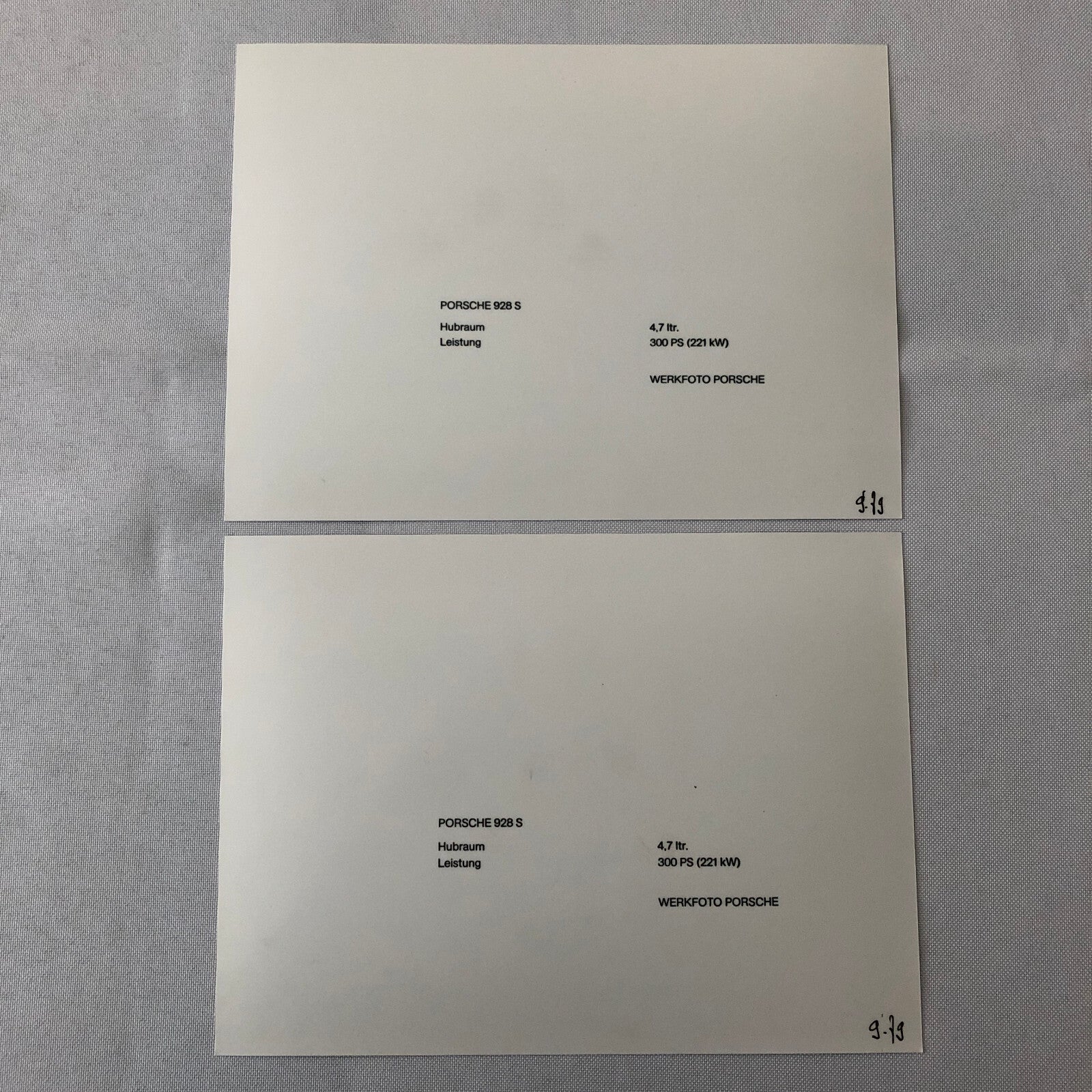 Vintage Porsche 928 S Factory Press Photo Photograph Print Werkfoto Lot 2x 928S