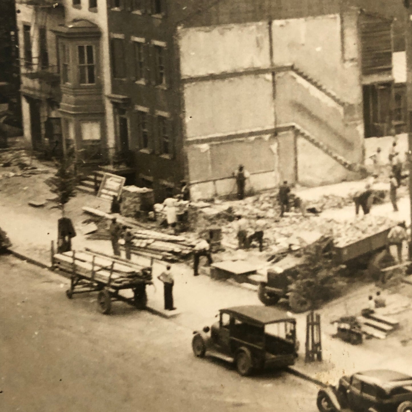 Press Photo Photograph Washington Capitol Construction Demolition 1933 Cars