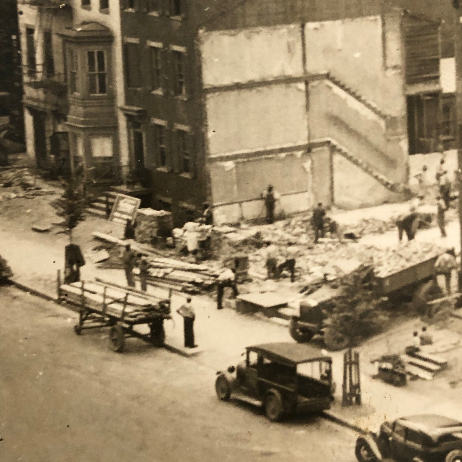 Press Photo Photograph Washington Capitol Construction Demolition 1933 Cars