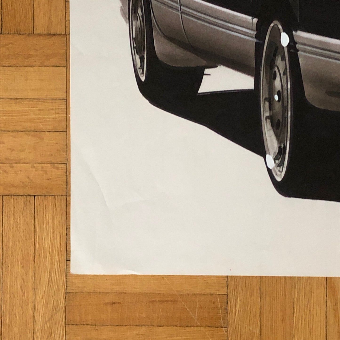 Car Styling Concept Illustration Art Drawing Sketch Vintage Signed YOUNG