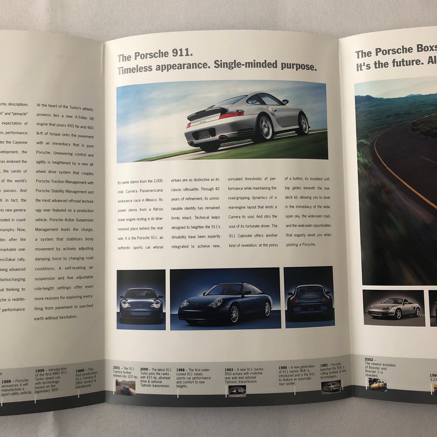 2002 Porsche Poster Sales Brochure Catalog Cayenne 911 Turbo 911 Targa Boxster +