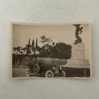Vintage Photograph Photo Man in Antique Automobile Early Car