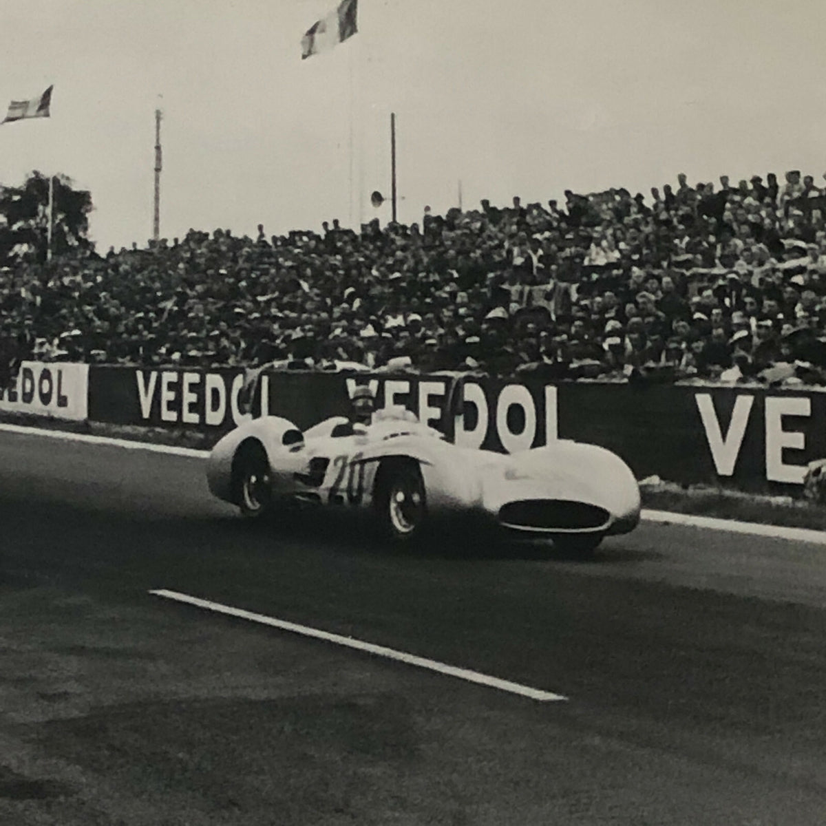 Vintage Racing Photo Photograph Juan Manuel Fangio & Karl Kling Mercedes Reims 