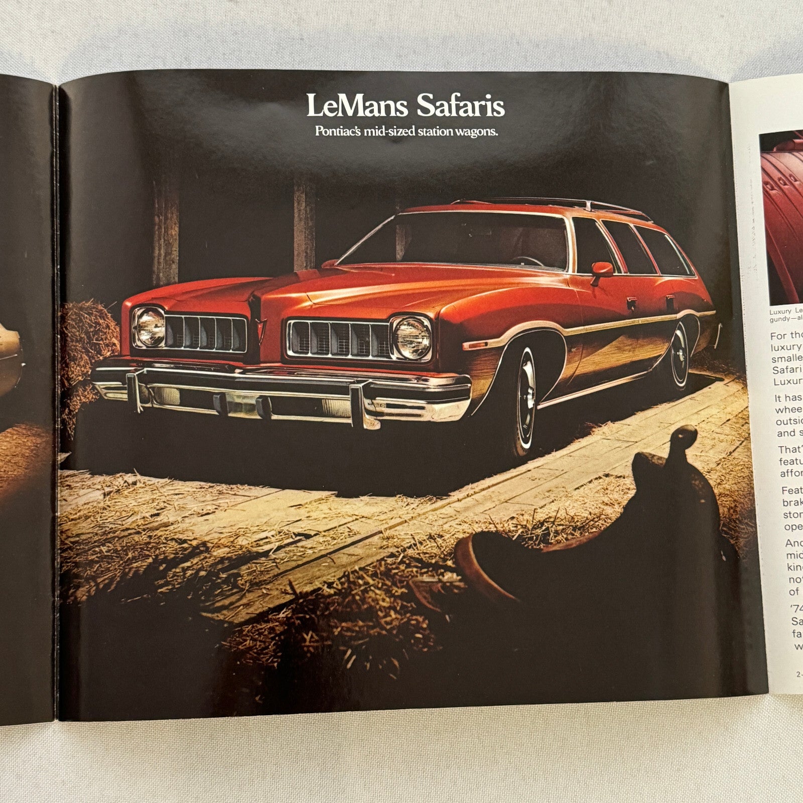 1974 Pontiac Safari Station Wagon Sales Brochure Catalog Grand Catalina LeMans