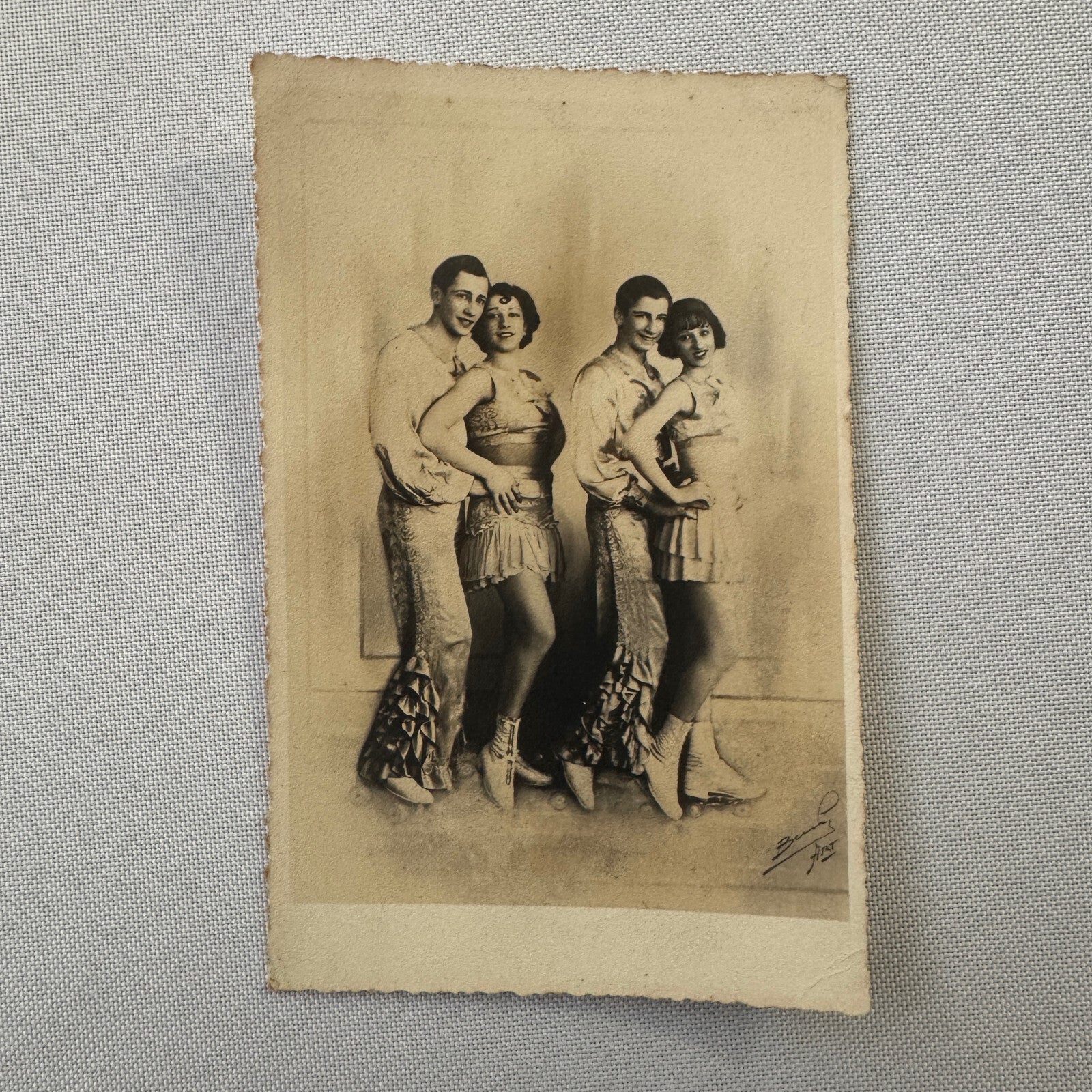 Circus Rollerskating Roller Skate Circus Act Photo Photograph Postcard Vintage