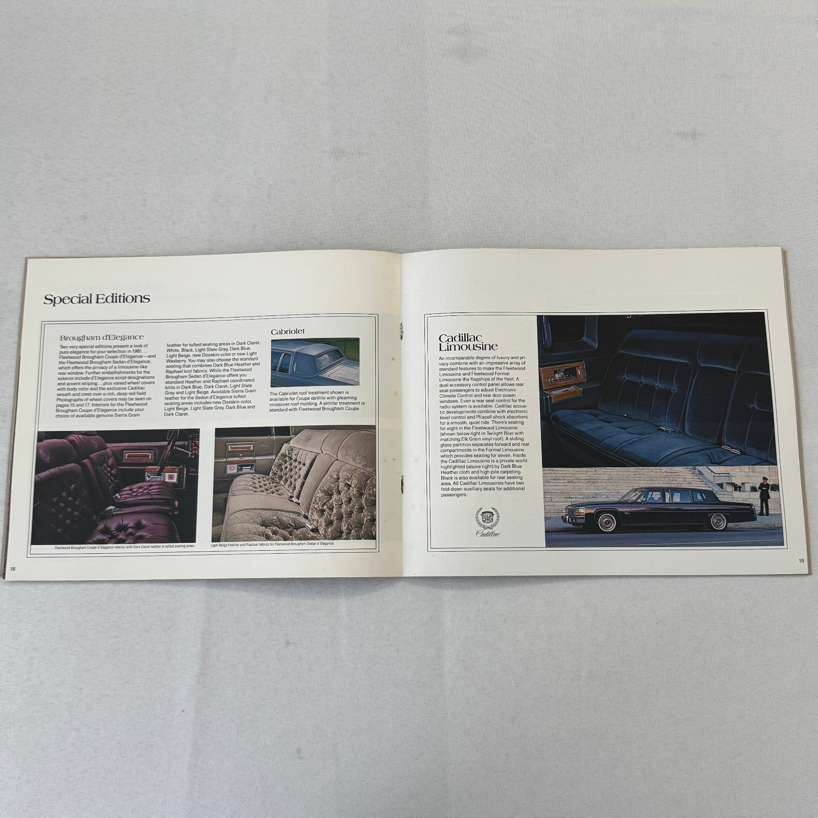 1981 Cadillac Car Sales Brochure Catalog Coupe DeVille Eldorado Seville Brougham