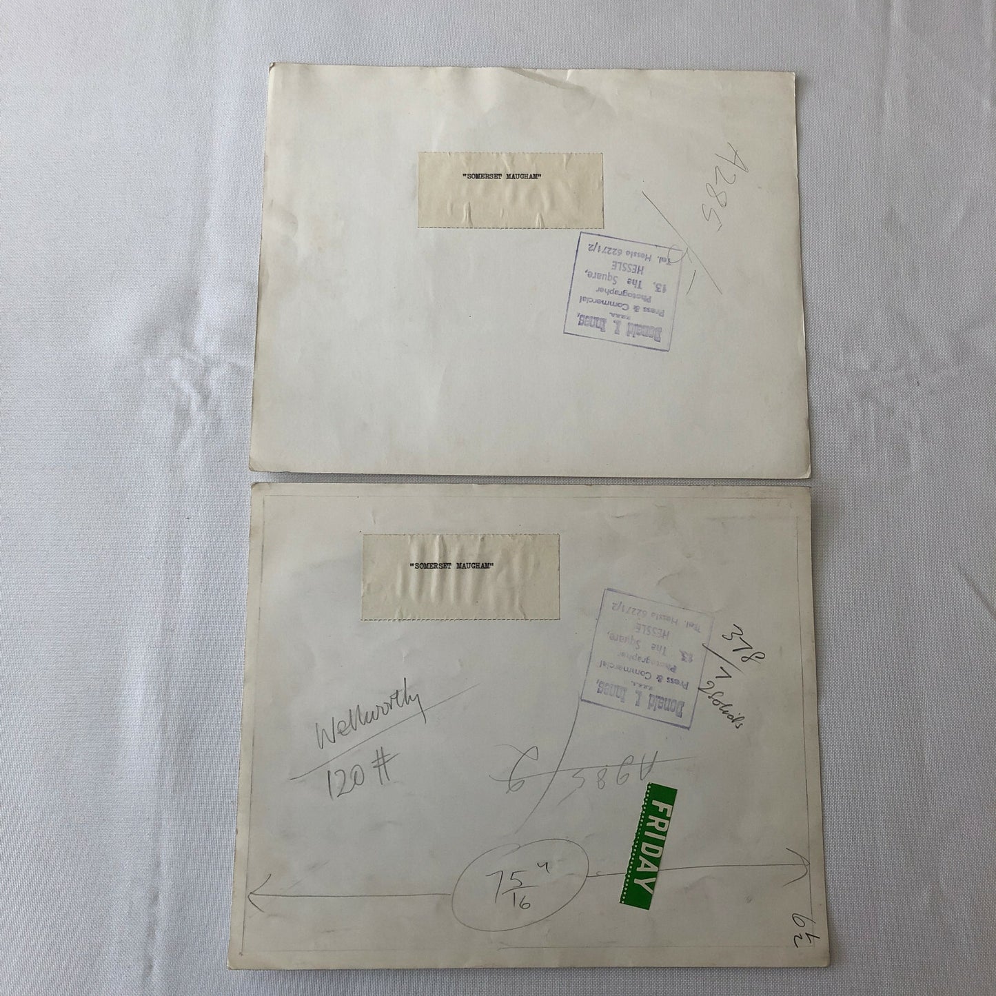 Vintage Somerset Maugham Ship Boat Photo Photograph Lot of 2