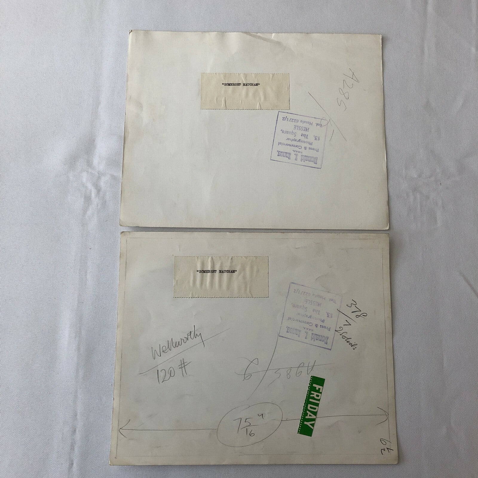 Vintage Somerset Maugham Ship Boat Photo Photograph Lot of 2