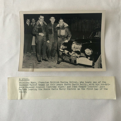 Vintage Monte Carlo Rally Photo Photograph Stirling Moss Sunbeam Talbot 90 1953