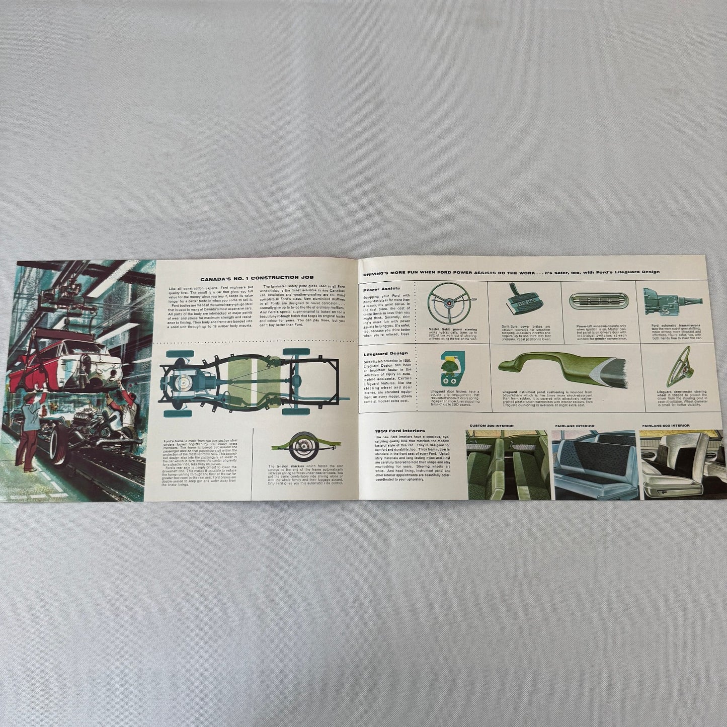 1959 Ford Car Sales Brochure Catalog Canadian Skyliner Sunliner Thunderbird +