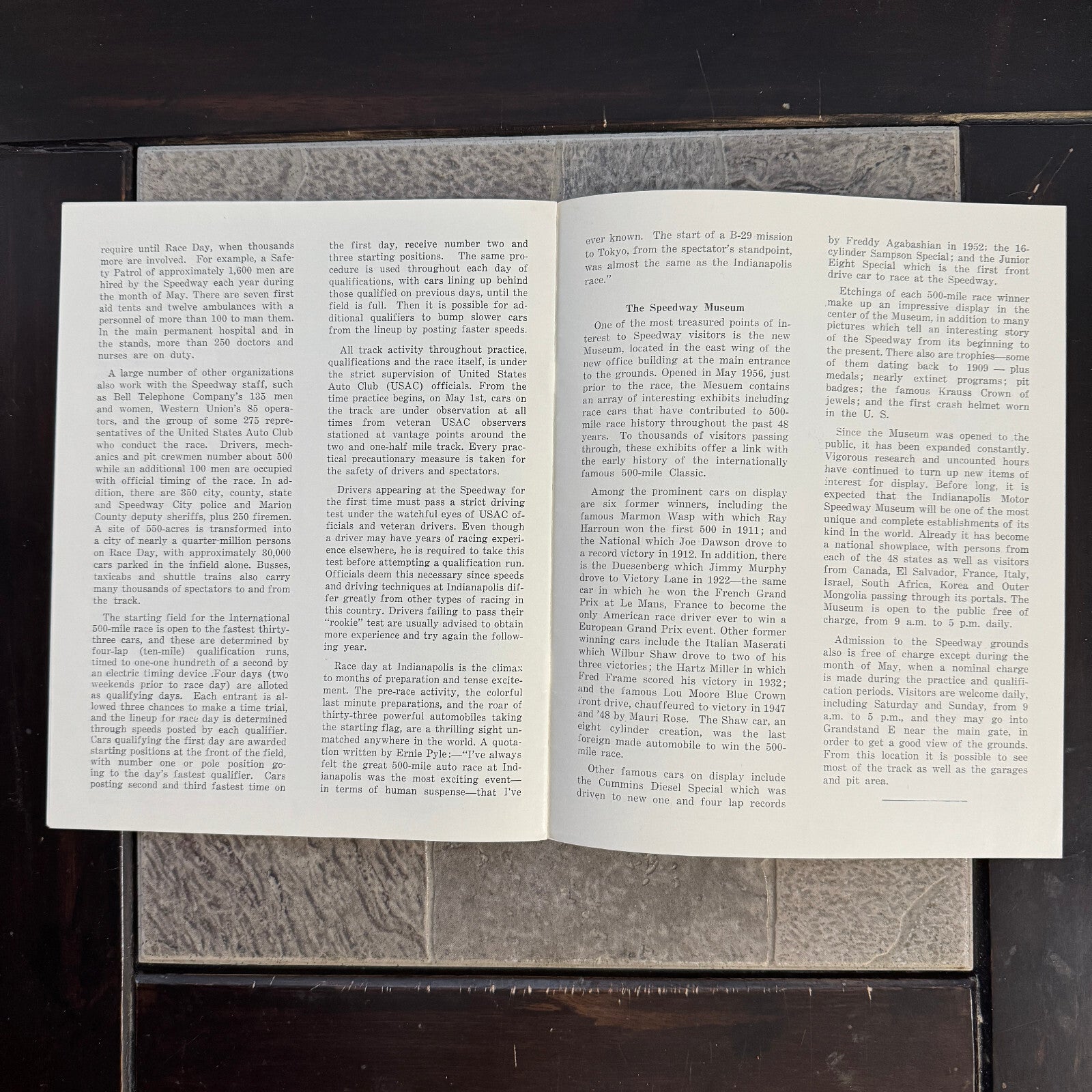 Vintage Indianapolis Motor Speedway Souvenir Brochure Program History Indy