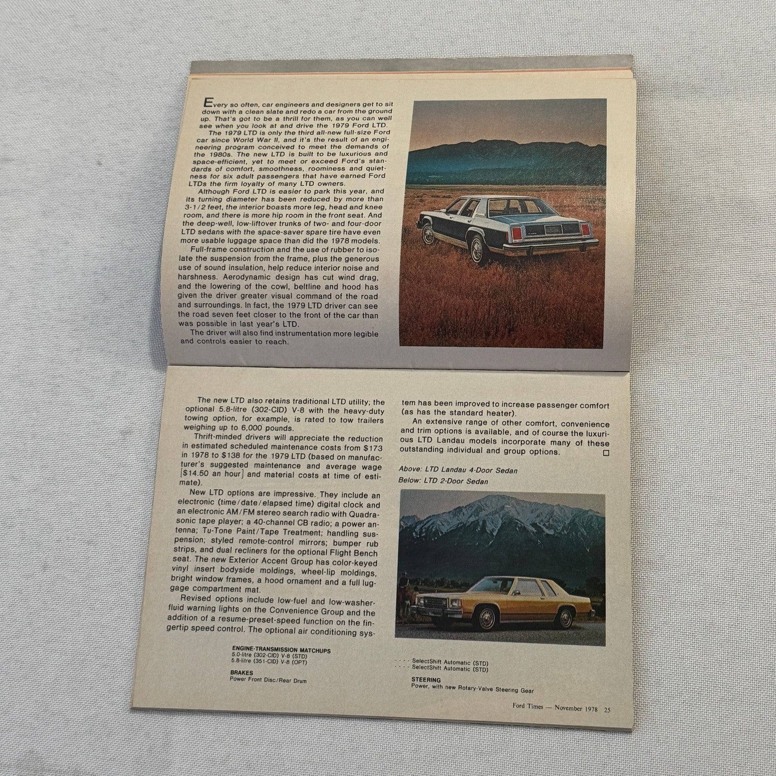 1979 Ford Car Brochure Magazine Ford Pinto LTD Thunderbird Mustang Granada