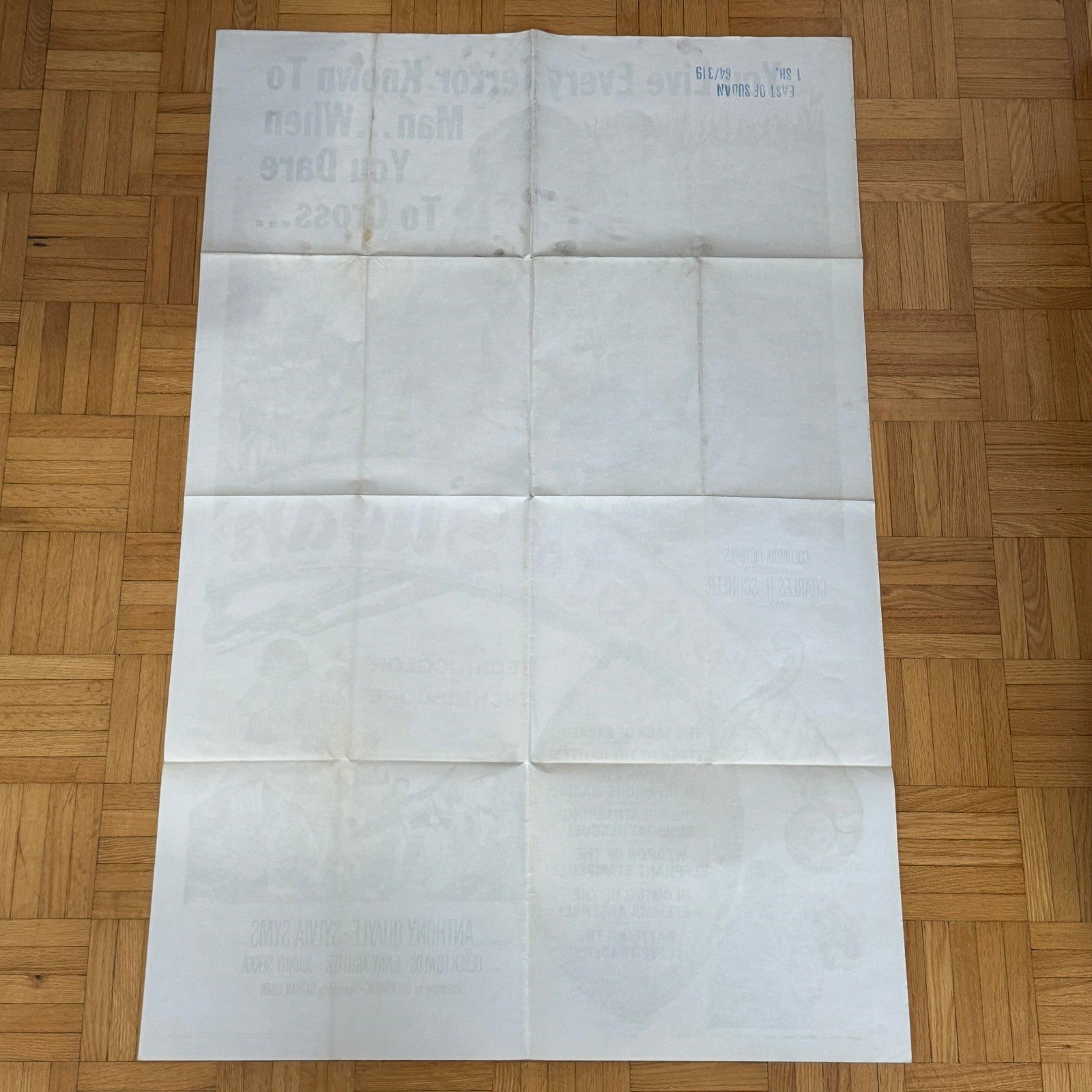 Vintage Movie Poster East of Sudan Film 1964 Anthony Quayle Silvia Syms